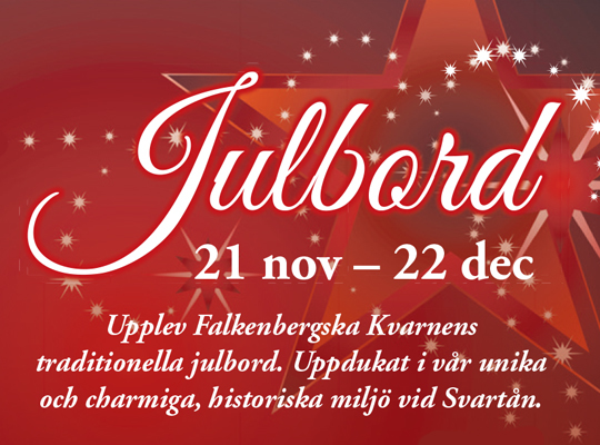 Boka julbord på Falkenbergska Kvarnen i Västerås Julbord på Falkenbergska Kvarnen i Västerås