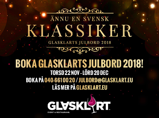 Boka julbord på Glasklart i Malmö Julbord på Glasklart i Malmö
