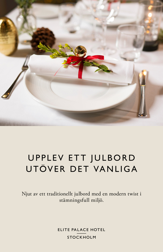Boka julbord på Elite Palace Hotel i Stockholm Julbord på Elite Palace Hotel i Stockholm