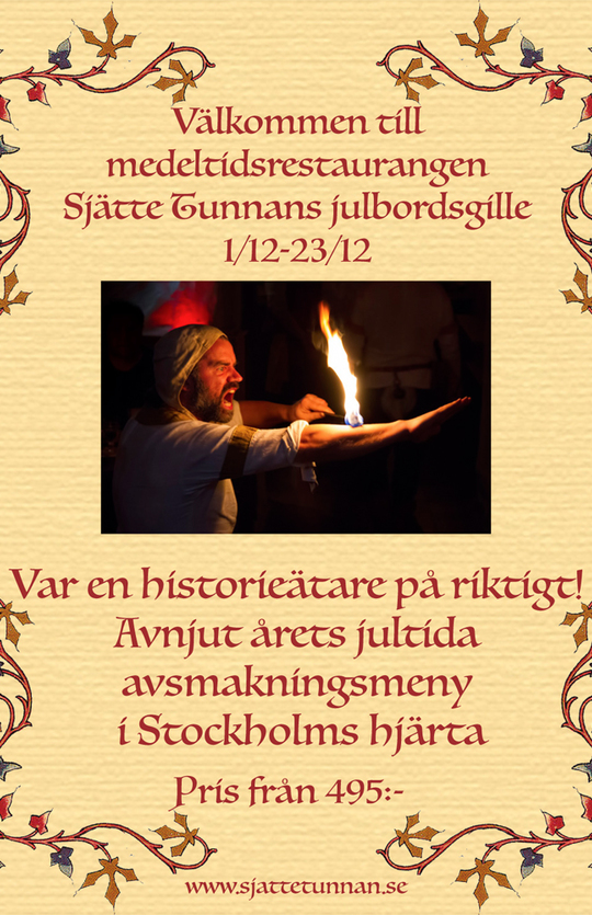 Boka julbord på Sjätte Tunnan i Stockholm Julbord på Sjätte Tunnan i Stockholm
