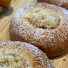 Rabarber & vaniljbulle toppad med crumble